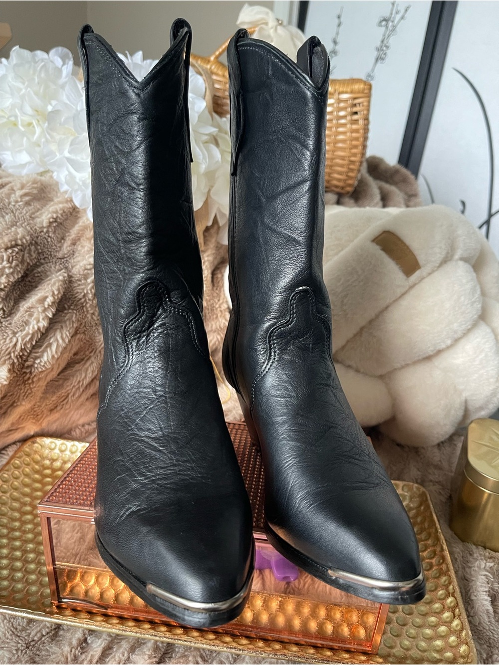 Dingo Amsterdam Black Leather Slouch Boots - Picture 3 of 11